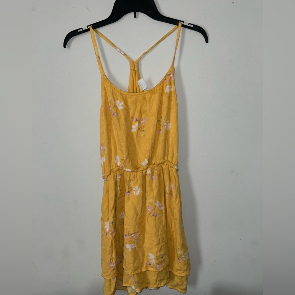 Abercrombie Fitch Dress Youth Size 15 / 16 Floral Yellow Kids